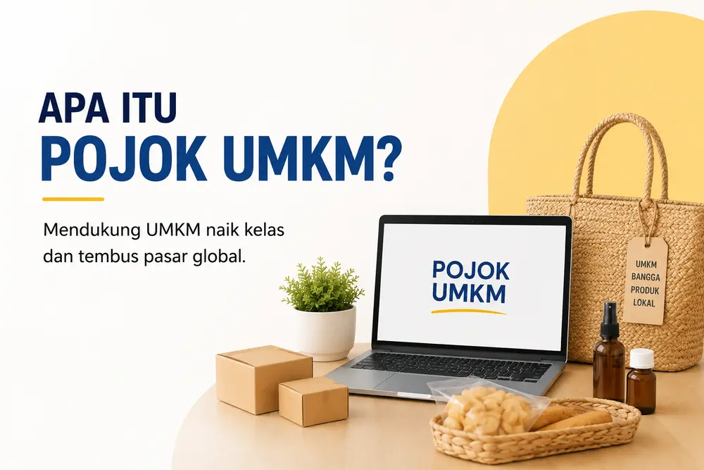 Ilustrasi Pojok UMKM sebagai pusat dukungan usaha kecil untuk membantu UMKM naik kelas dan menembus pasar global.