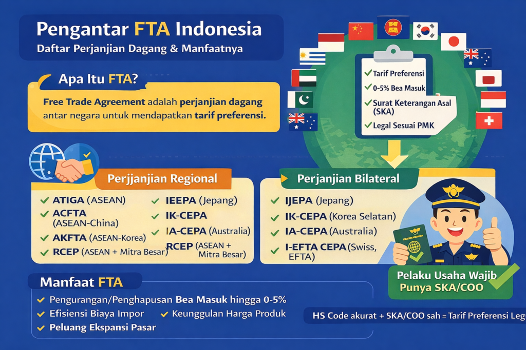 Pengantar FTA (Free Trade Agreement) : Daftar Perjanjian Dagang yang Diratifikasi Indonesia
