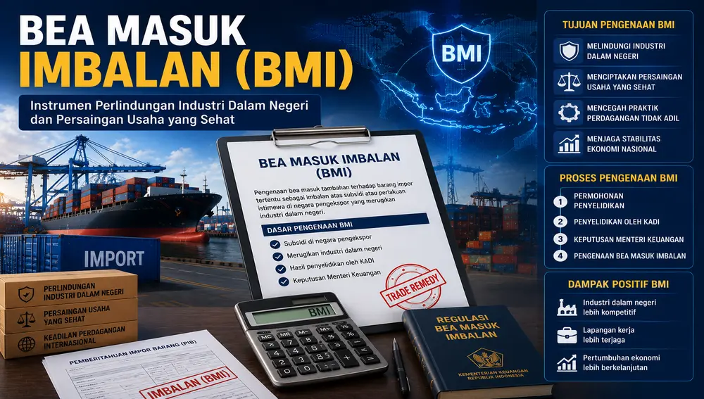 Ilustrasi Bea Masuk Imbalan (BMI) sebagai bea masuk tambahan yang dikenakan terhadap barang impor yang menerima subsidi di negara pengekspor